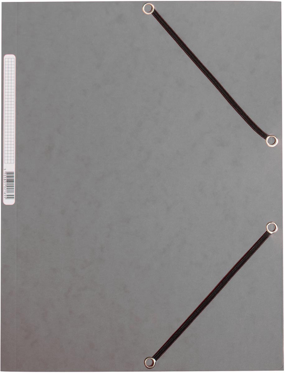 Q-CONNECT elastomap A4 3 kleppen en elastieken karton grijs
