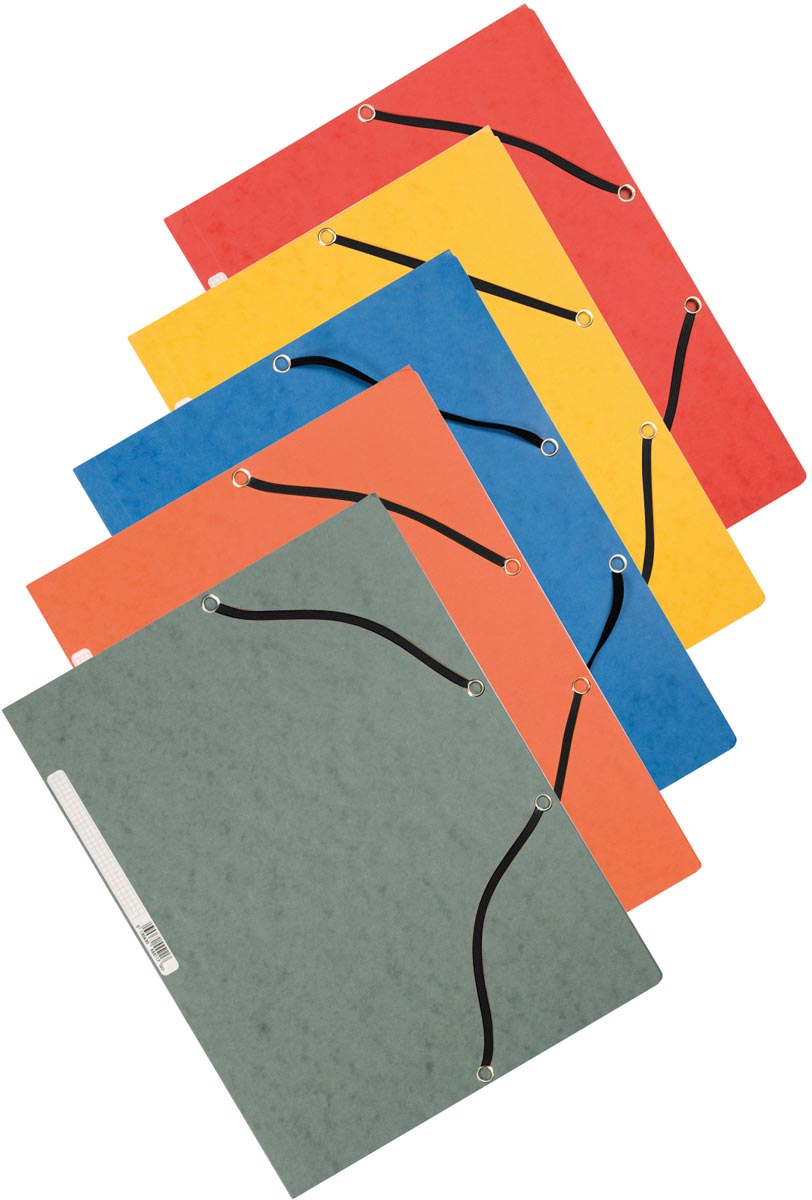 Q-CONNECT elastomap, A4, 3 kleppen en elastieken, karton, assorti, pak van 10 stuks Q-CONNECT elastomap, A4, 3 kleppen en elastieken, karton, assorti, pak van 10 stuks