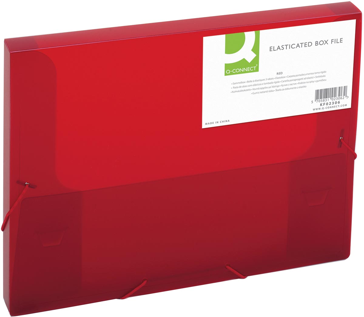Q-CONNECT elastobox, met elastieken, A4, rug 25 mm, rood afbeelding