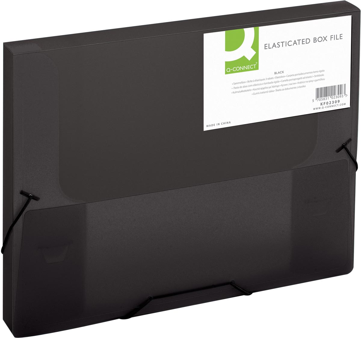 Q-CONNECT elastobox, met elastieken, A4, rug 25 mm, zwart afbeelding