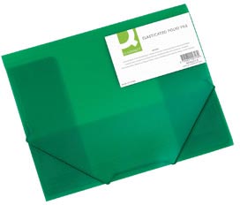 Q-CONNECT elastomap, A4, 3 kleppen en elastieken, transparant PP, groen Q-CONNECT elastomap, A4, 3 kleppen en elastieken, transparant PP, groen