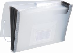 Q-CONNECT trieur, A4, PP transparent, avec 13 compartiments, fermeture à élastiques, transparent
