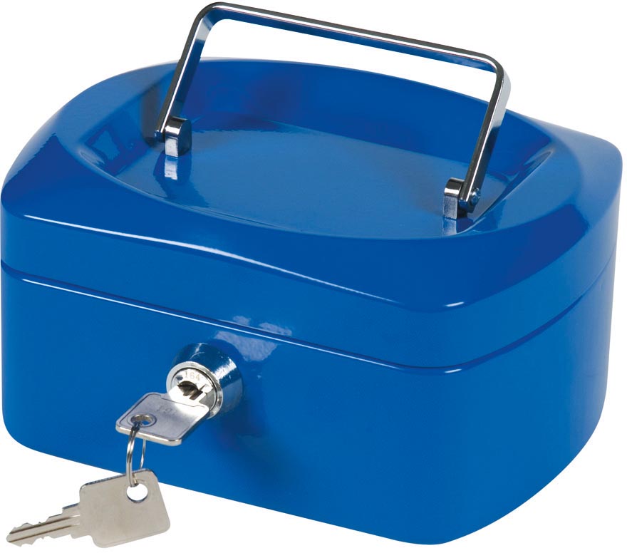 Q-CONNECT geldkoffer, 155 x 120 x 75 mm, blauw afbeelding