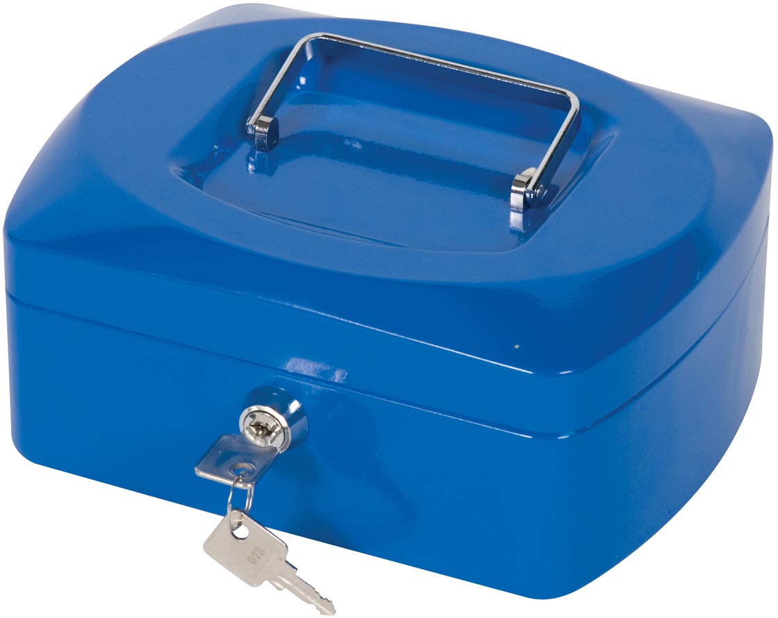 Q-CONNECT geldkoffer, 205 x 160 x 85 mm, blauw