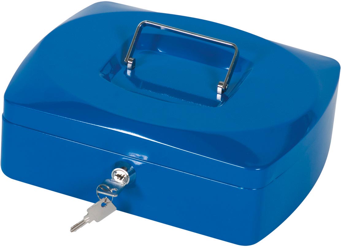 Q-CONNECT geldkoffer, 255 x 200 x 85 mm, blauw afbeelding
