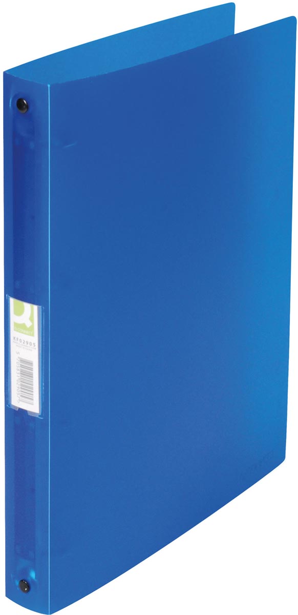 Q-CONNECT ringmap, PP, 4 ringen, 25 mm, transparant blauw