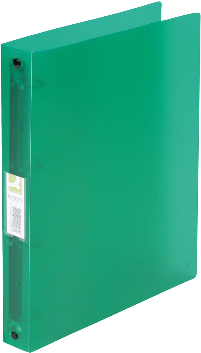 Q-CONNECT ringmap, PP, 4 ringen, 25 mm, transparant groen