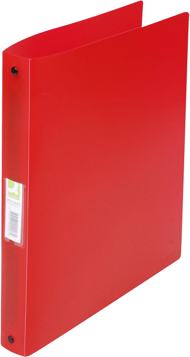 Q-CONNECT ringmap, PP, 4 ringen, 25 mm, transparant rood