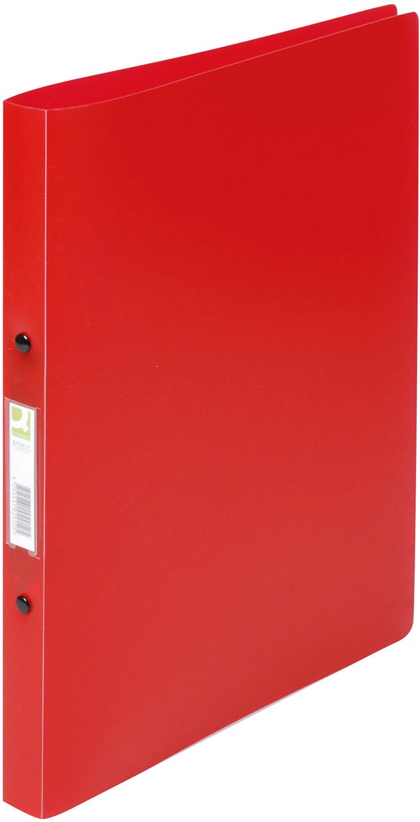 Q-CONNECT ringmap, PP, 2 ringen, 16 mm, transparant rood