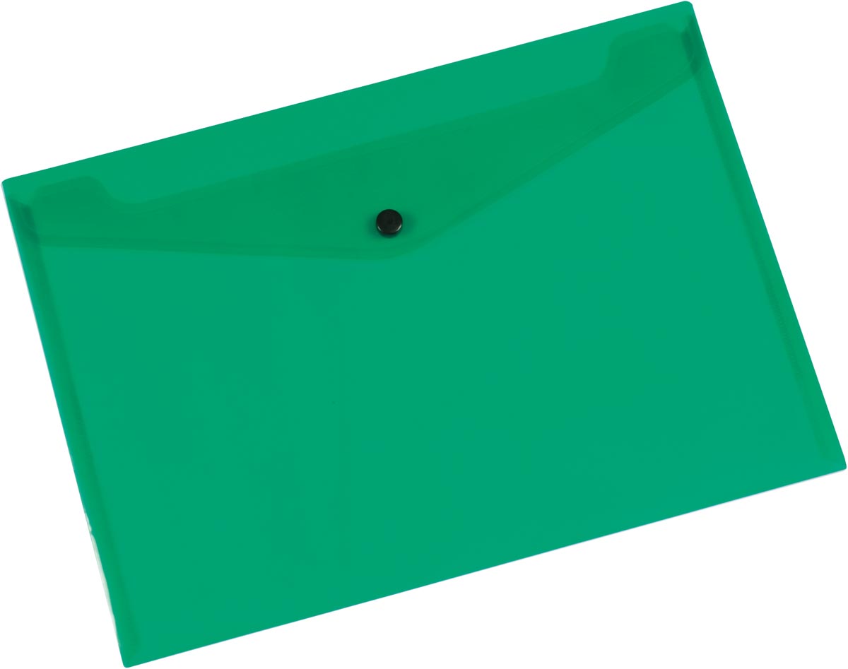 Q-CONNECT documentenmap, A4, transparante PP, drukknopsluiting, groen afbeelding
