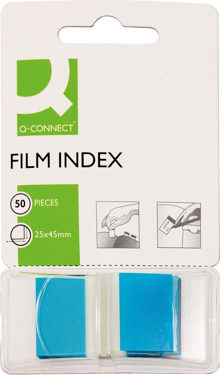 Q-CONNECT index, ft 25 x 45 mm, 50 tabs, blauw afbeelding