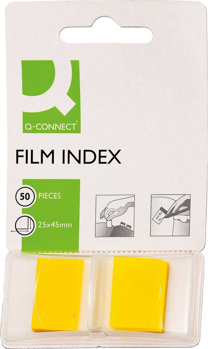 Q-CONNECT index, ft 25 x 45 mm, 50 tabs, geel