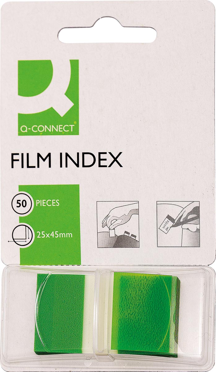 Q-CONNECT index, ft 25 x 45 mm, 50 tabs, groen afbeelding