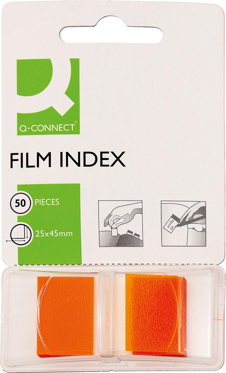 Q-CONNECT index, ft 25 x 45 mm, 50 tabs, oranje afbeelding