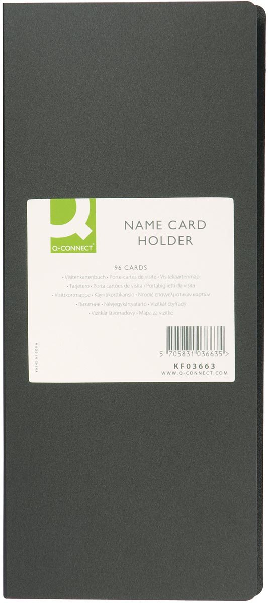 Q-CONNECT visitekaartenmap, Ft 11 x 26 cm, voor 96 kaarten, zwart afbeelding