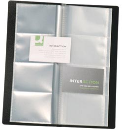 Q-CONNECT visitekaartenmap 11 x 26 cm voor 96 kaarten zwart Q-CONNECT visitekaartenmap 11 x 26 cm voor 96 kaarten zwart