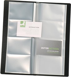Q-CONNECT visitekaartenmap, Ft 11 x 26 cm, voor 160 kaarten, zwart