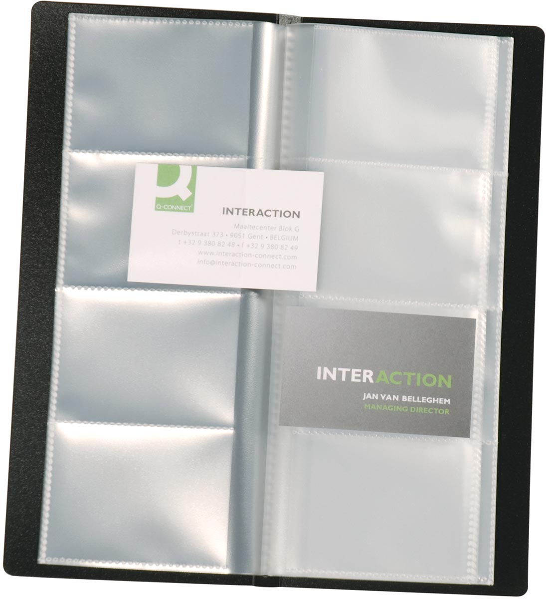 Q-CONNECT visitekaartenmap, Ft 11 x 26 cm, voor 160 kaarten, zwart afbeelding