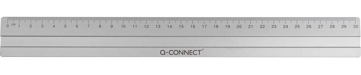 Q-CONNECT meetlat, aluminium, 30 cm, in ophangetui