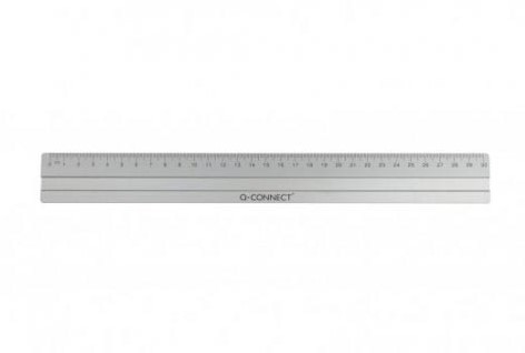Q-CONNECT meetlat, aluminium, 30 cm, in ophangetui-2