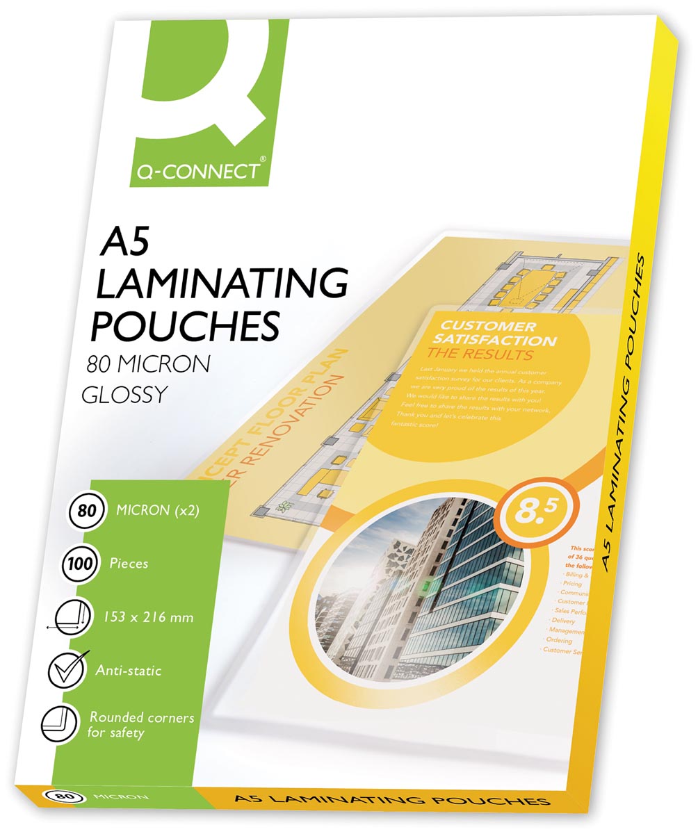 Q-Connect lamineeretui A5 2x 80 micron 100 stuks Q-Connect lamineeretui A5 2x 80 micron 100 stuks