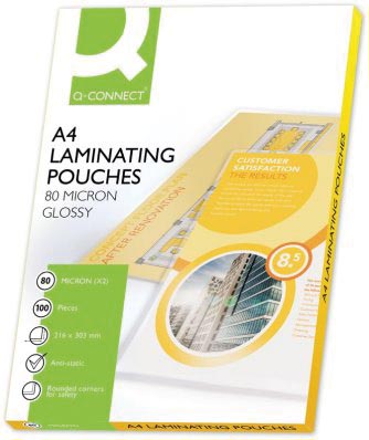 Q-Connect lamineeretui A4 2x 80 micron 100 stuks Q-Connect lamineeretui A4 2x 80 micron 100 stuks