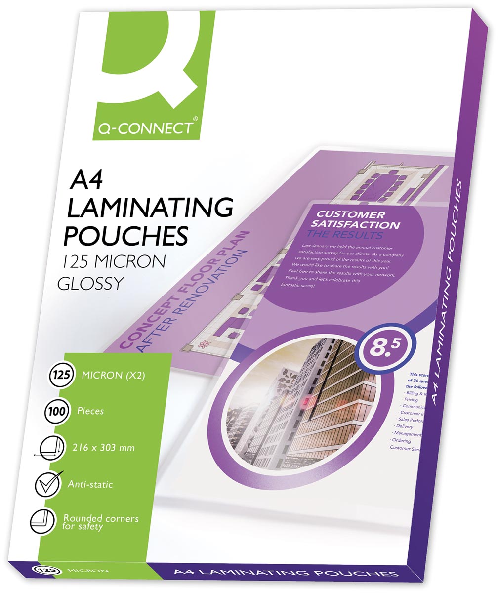 Q-CONNECT lamineeretui A4 250 micron (2x 125 micron) 100 stuks afbeelding