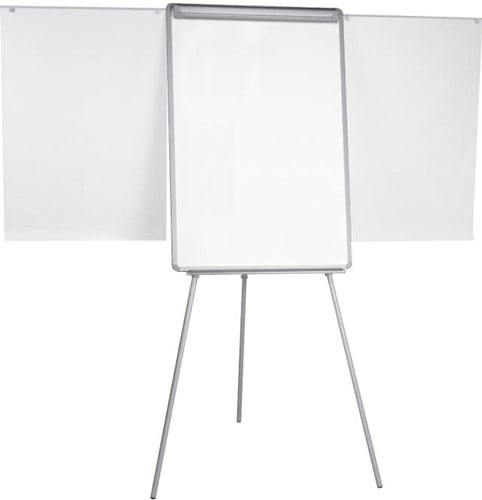 Q-CONNECT flipchart, magnetisch, met 2 uitschuifbare papierhouders, grijs