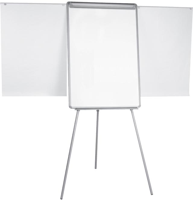 Q-CONNECT flipchart, magnetisch, met 2 uitschuifbare papierhouders, grijs afbeelding