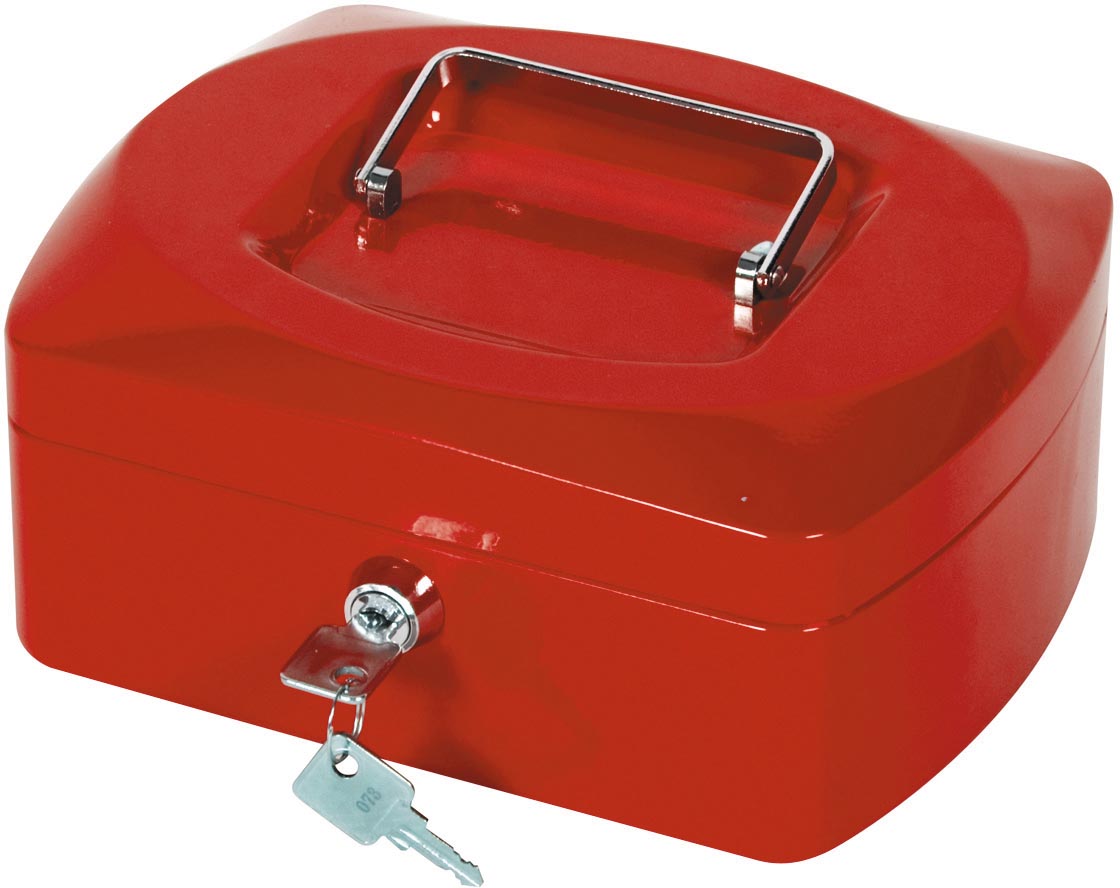 Q-CONNECT geldkoffer, 205 x 160 x 85 mm, rood afbeelding