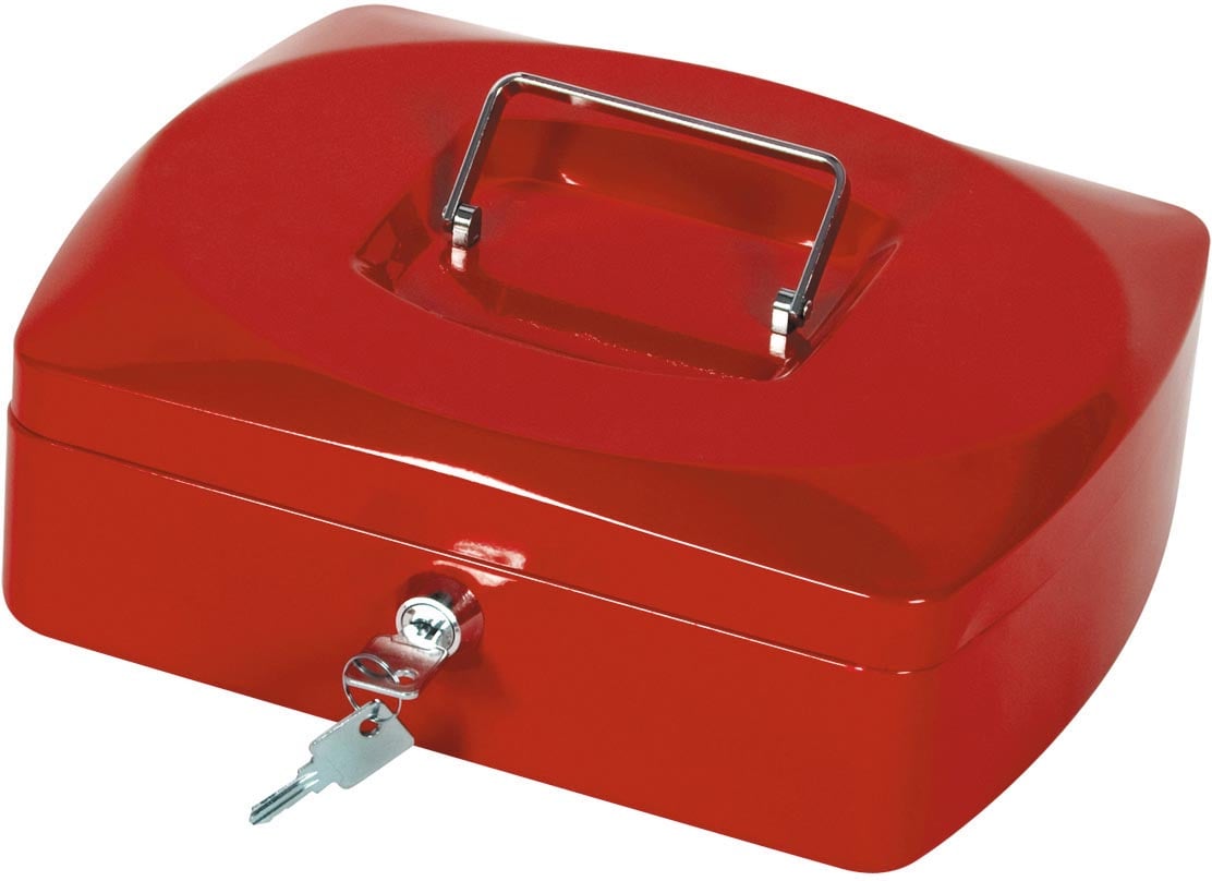 Q-CONNECT geldkoffer, 255 x 200 x 85 mm, rood afbeelding