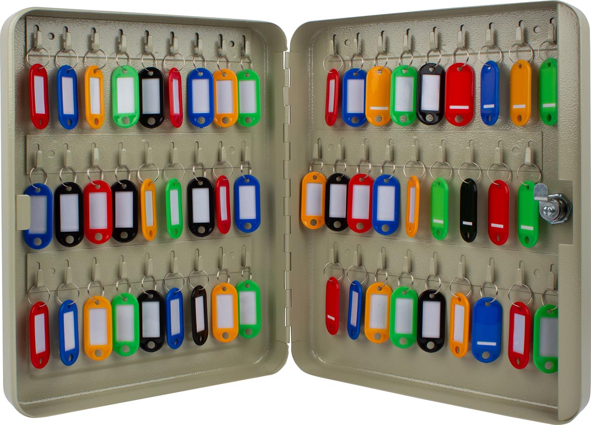 Q-CONNECT sleutelkast voor 54 sleutelhangers grijs afbeelding