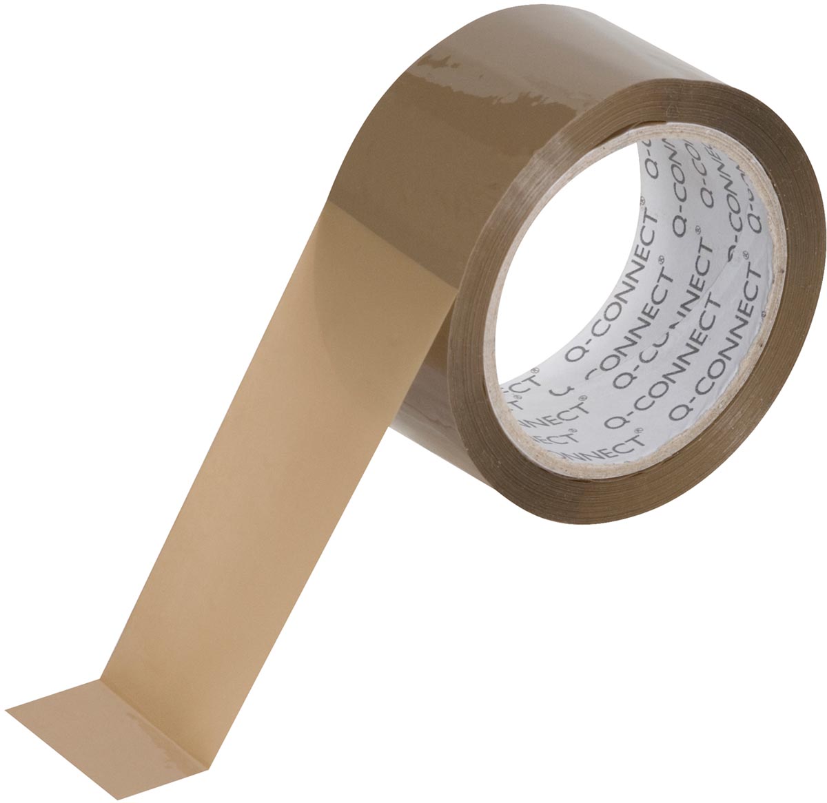 Q-CONNECT stille verpakkingstape, ft 50 mm x 66 m, bruin, pak van 6 rollen afbeelding