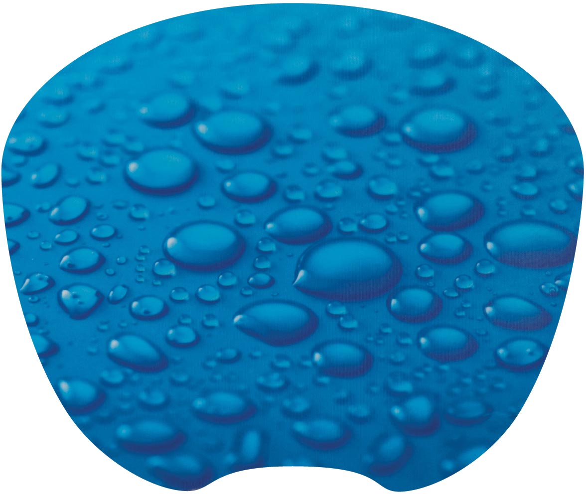 Q-CONNECT Muismat antislip regendruppels blauw afbeelding