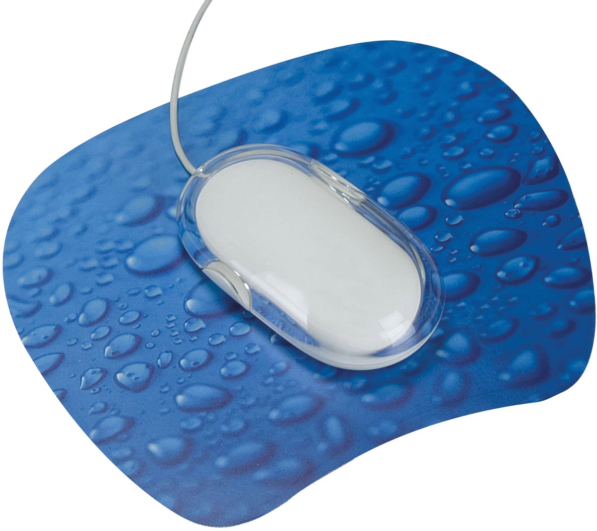 Q-Connect Muismat antislip regendruppels blauw Q-Connect Muismat antislip regendruppels blauw