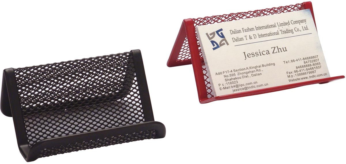 Q-CONNECT visitekaartenhouder 11 x 7,5 x 5 cm metaal zwart afbeelding
