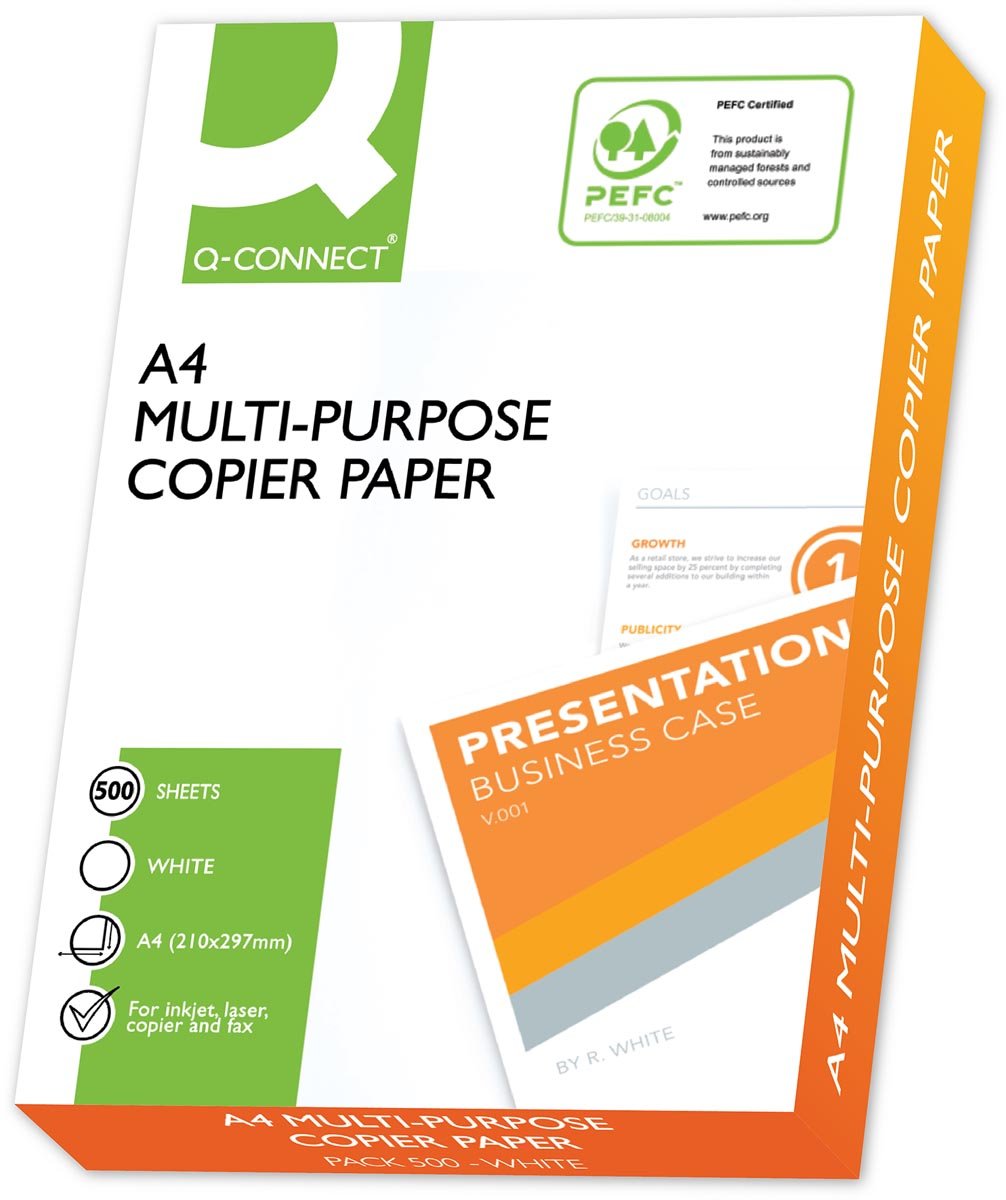 Q-CONNECT Premium kopieerpapier, ft A4, 75 g, pak van 500 vel, wit afbeelding