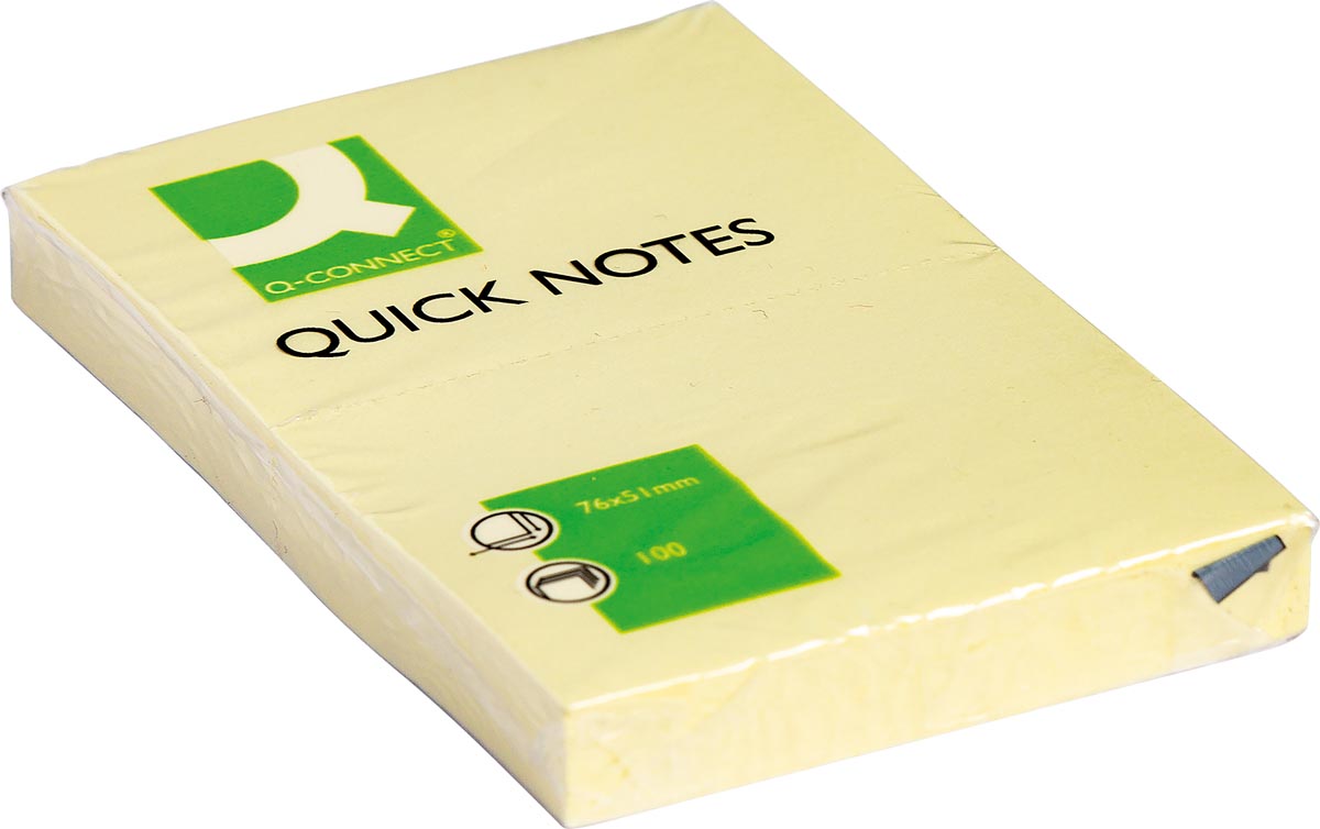 Q-CONNECT Quick Notes, ft 51 x 76 mm, 100 vel, geel afbeelding