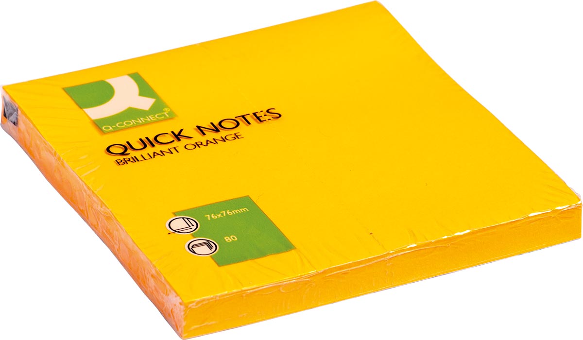 Q-CONNECT Quick Notes, ft 76 x 76 mm, 80 vel, neonoranje Q-CONNECT Quick Notes, ft 76 x 76 mm, 80 vel, neonoranje