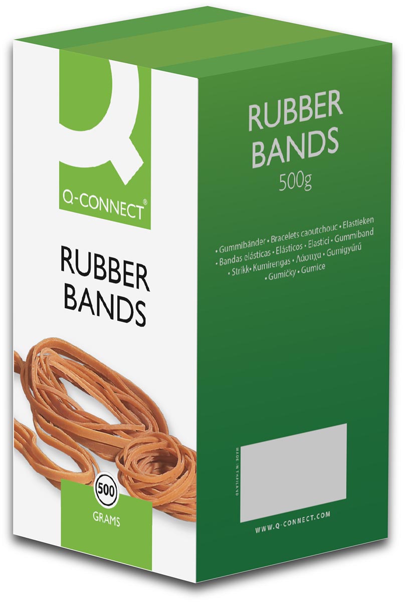 Q-CONNECT elastieken, breedte 6 mm, lengte 140 mm, nr 68, doos van 500 g