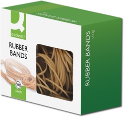 Q-CONNECT elastieken, breedte 1,5 mm, lengte 80 mm, nr 18, doosje van 100 g