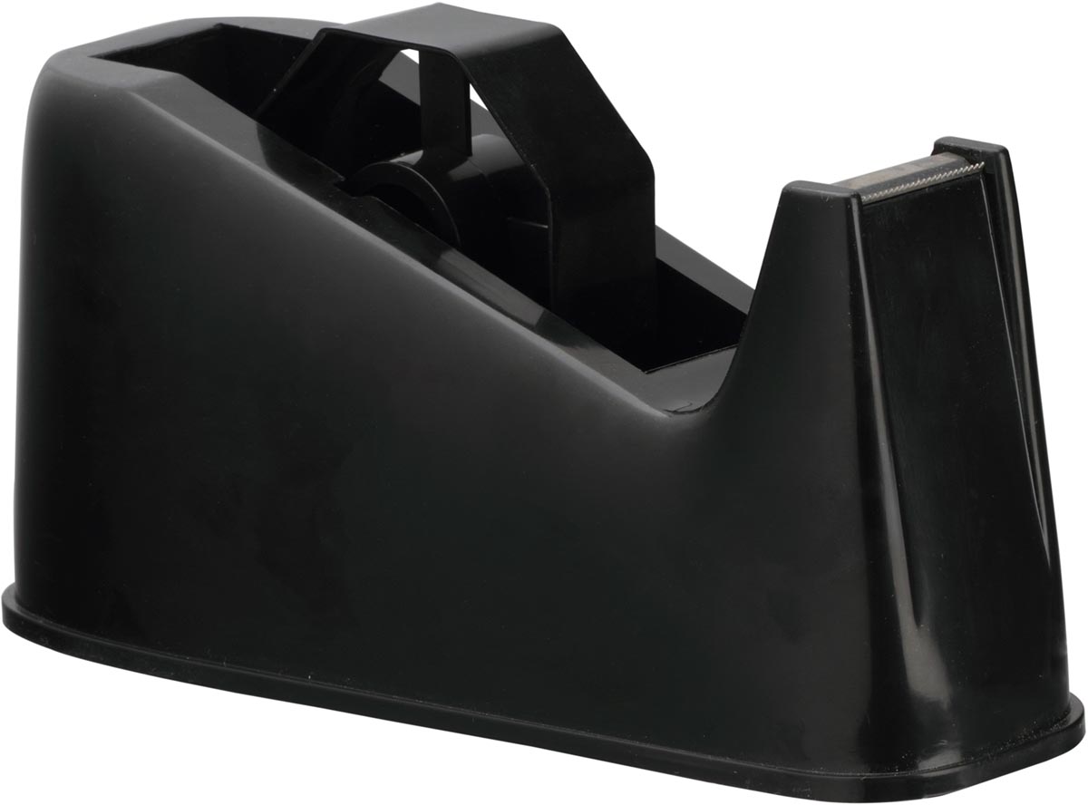 Q-CONNECT plakbandafroller, voor rollen van 25 x 33 m of 25 x 66 m, zwart