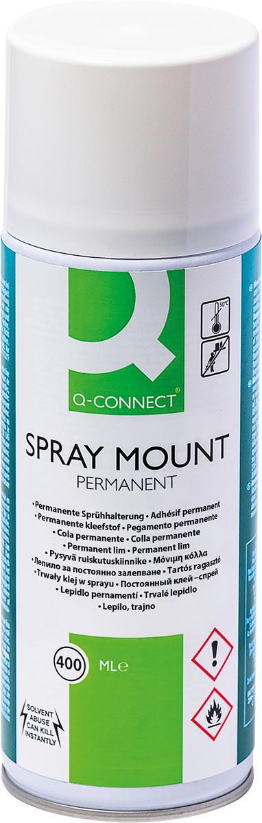 Q-CONNECT Quick Mount spray, permanent, spuitbus van 400 ml Q-CONNECT Quick Mount spray, permanent, spuitbus van 400 ml