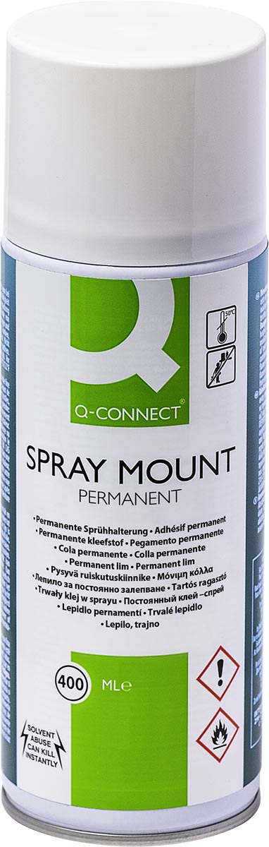 Q-CONNECT Quick Mount spray, permanent, spuitbus van 400 ml afbeelding