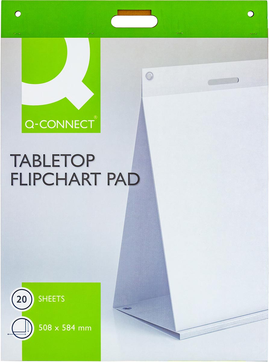 Q-CONNECT tafelflipchart, zelfklevend, ft 508 x 584 mm, 20 vel afbeelding