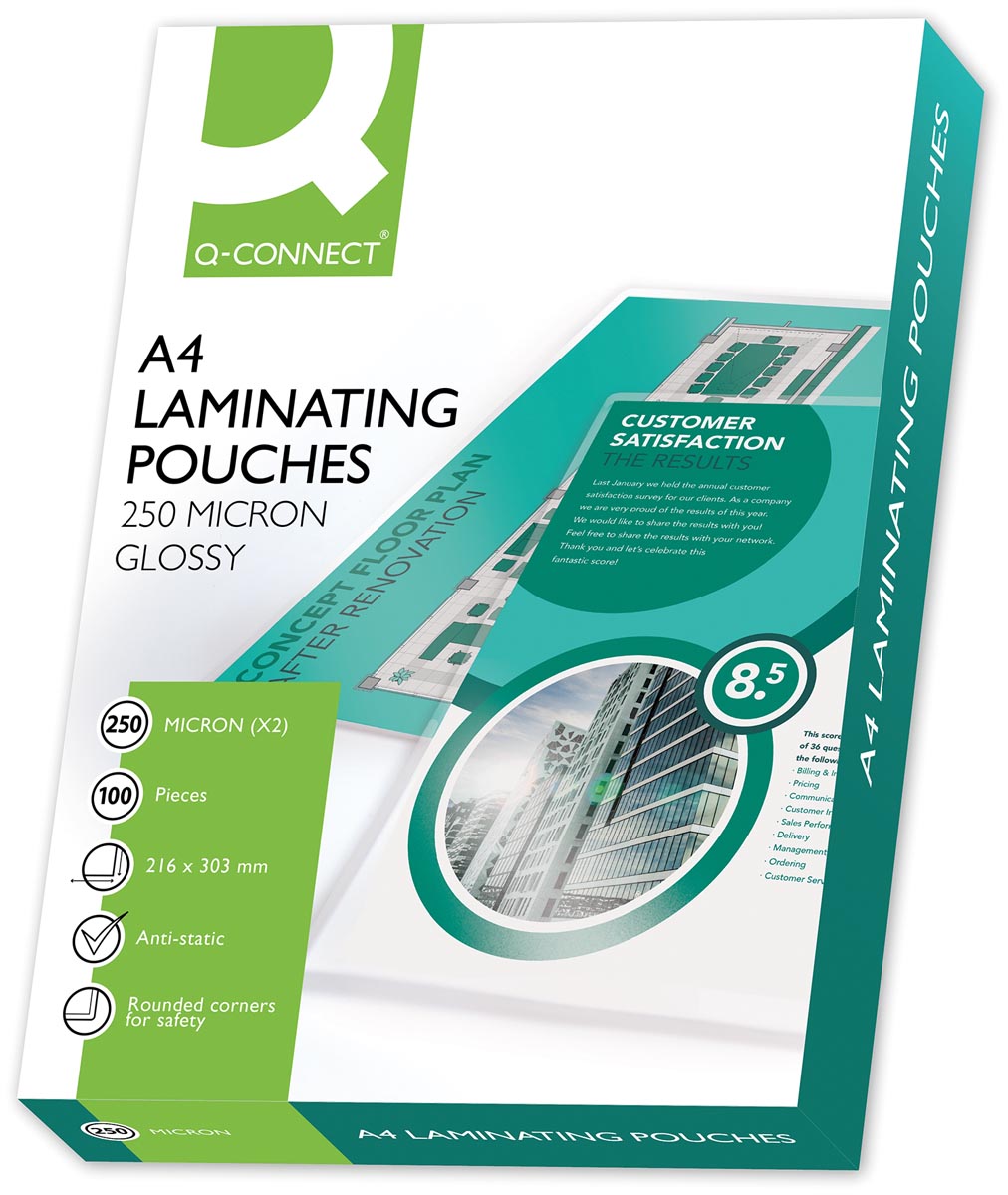 Q-CONNECT lamineeretui A4 2x 250 micron 100 stuks afbeelding
