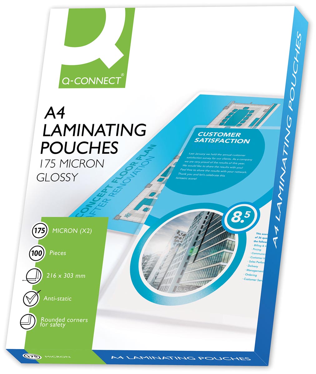 Q-CONNECT lamineeretui A4 2x 175 micron 100 stuks afbeelding