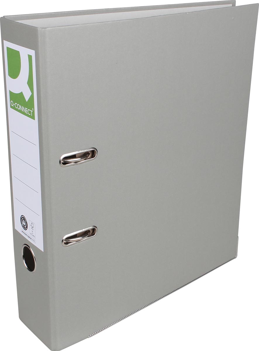 Q-CONNECT ordner, voor ft A4, uit Recycolor papier, rug van 8 cm, grijs