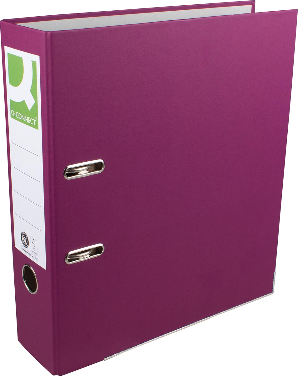 Q-CONNECT ordner, voor ft A4, uit Recycolor papier, rug van 8 cm, paars