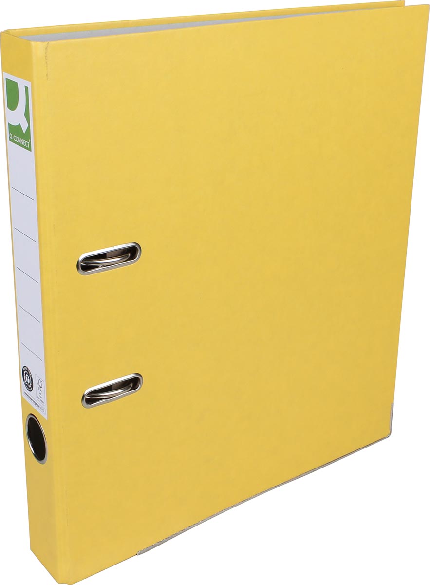 Q-CONNECT ordner, voor ft A4, uit Recycolor papier, rug van 5 cm, geel